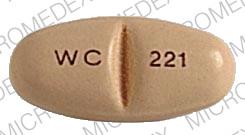 Pill WC 221 Yellow Oval is Choledyl SA