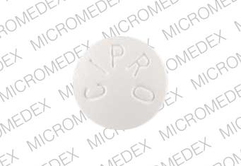 Pill CIPRO 250 White Round is Cipro