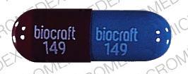 Pill BIOCRAFT 149 Red Capsule/Oblong is Clindamycin Hydrochloride