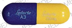 Pill LEDERLE 250mg LEDERLE A3 Blue Capsule-shape is TETRACYCLINE HCL