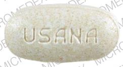 Pill Imprint USANA (Actical calcium 500 mg / magnesium 45 mg / vitamin D 100 IU / phytonadione 0.04 mg / zinc 5 mg)