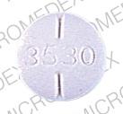 Pill 3530 RUGBY White Round is Cortisone Acetate