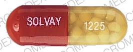 Pill SOLVAY 1225 Red Capsule-shape is Creon 25