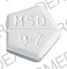 Pill MSD 97 DECADRON White Five-sided is Decadron