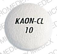 Pill KAON-CL 10 White Round is Kaon-cl 10