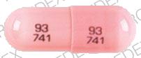 Pill 93 741 93 741 Pink Capsule/Oblong is Propoxyphene Hydrochloride