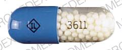 Pill 3611 IL Blue Capsule-shape is Propranolol Hydrochloride Extended Release