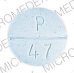 Pill P 47 Blue Round is Propranolol Hydrochloride