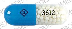 Pill 3612 IL Blue Capsule/Oblong is Propranolol Hydrochloride Extended Release