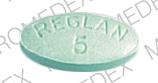 Pill REGLAN 5 AHR Green Elliptical/Oval is Reglan