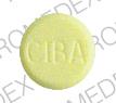 Pill CIBA 7 Yellow Round is Ritalin