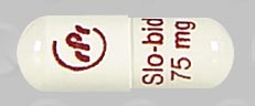 Pill RPR SLO-BID 75 MG White Capsule-shape is Slo-bid gyrocaps