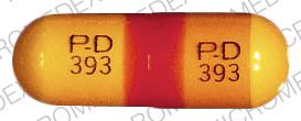 Pill P-D 393 Orange Capsule/Oblong is Milontin
