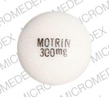 Pill MOTRIN 300mg White Round is Motrin