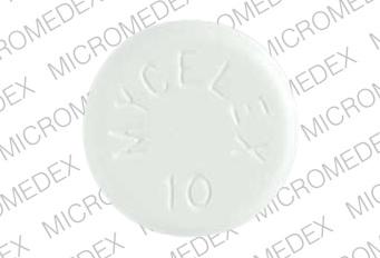 Pill MYCELEX 10 White Round is Mycelex Troche