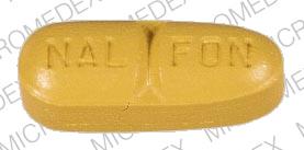 Pill NAL FON Orange Oval is Nalfon