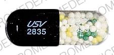 Pill USV 2835 Green Capsule/Oblong is Nicobid tempules