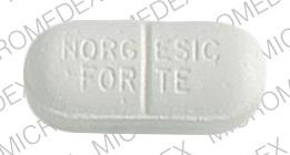 Pill 3M NORGESIC FORTE White & Yellow Oval is Norgesic Forte