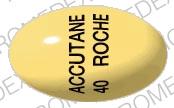 Pill ACCUTANE 40 ROCHE Yellow Elliptical/Oval is Accutane