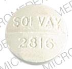 Pill SOLVAY 2816 White Round is Orasone