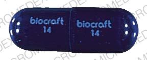 Pill biocraft 14 Blue Capsule/Oblong is OXACILLIN SODIUM