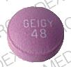 Pill Geigy 48 Purple Round is Pbz-SR