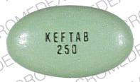 Pill KEFTAB 250 Green Elliptical/Oval is Keftab