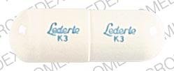 Pill Lederle K3 Lederle K3 White Capsule/Oblong is Ketoprofen