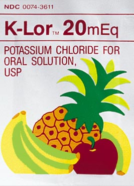 Pill logo is K-lor 20 MEQ