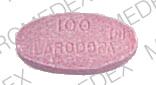 Pill 100 LARODOPA ROCHE Pink Elliptical/Oval is Larodopa