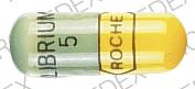 Pill LIBRIUM 5 ROCHE Green & Yellow Capsule/Oblong is Librium