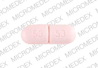 Pill 53 53 GEIGY Pink & White Capsule/Oblong is Lopressor HCT