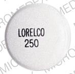 Pill LORELCO 250 White Round is Lorelco