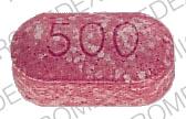 Pill 500 Pink Elliptical/Oval is Lortab ASA