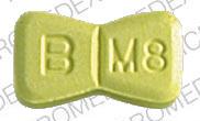 Pill B M8 MAXZIDE Yellow Figure eight-shape is Maxzide