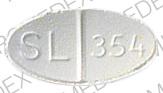 Pill SL 354 White Elliptical/Oval is Meclizine Hydrochloride