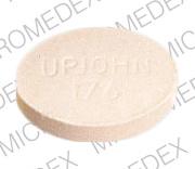 Pill UPJOHN 176 White Oval is Medrol