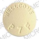 Pill WELLCOME P7F Yellow Round is Mepron