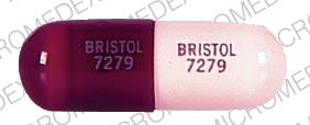 Pill BRISTOL 7279 BRISTOL 7279 Maroon & Pink Capsule-shape is Trimox