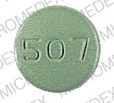 Pill MYLAN 507 Green Round is Hydrochlorothiazide and Methyldopa