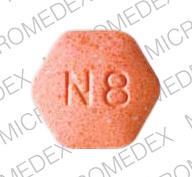 Pill N8 LOGO Orange Six-sided is Suboxone