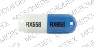 Pill RX658 RX658 RX658 RX658 Blue Capsule-shape is Cefaclor