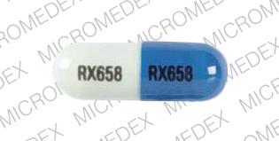 Pill RX658 RX658 RX658 RX658 Blue Capsule/Oblong is Cefaclor