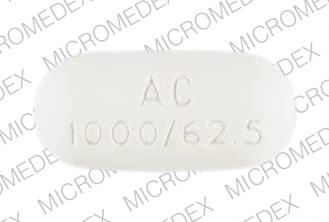 Pill AC 1000/62.5 White Elliptical/Oval is Augmentin XR