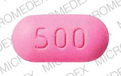 Pill P L 500 Pink Elliptical/Oval is Tindamax