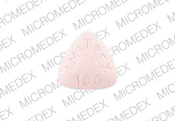 Pill IMITREX 100 logo Pink Three-sided is Imitrex