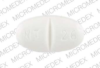 Pill NT 26 White Elliptical/Oval is Neurontin