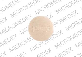 Pill 1493 Orange Round is Monopril HCT