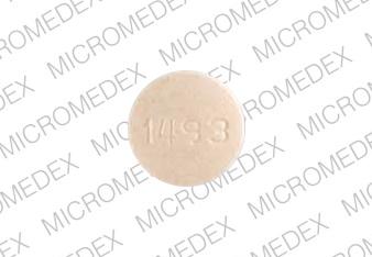 Pill 1493 is Monopril HCT 20 mg / 12.5 mg
