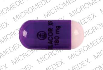 Pill Logo DILACOR XR 180 mg Purple Capsule/Oblong is Dilacor XR